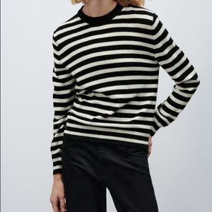 Zara Wool and Cashmere Striped Sweater